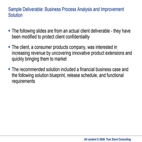 Sample Deliverable Report | PDF