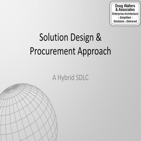 Solution design & procurement approach v1