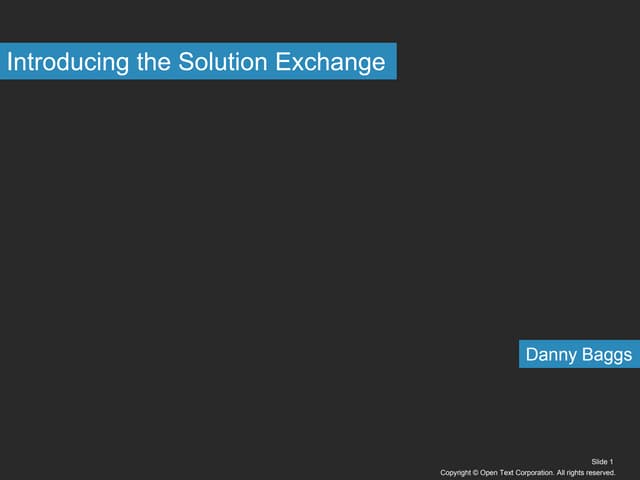 Solution Exchange - An Introduction