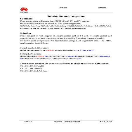 Solution for code congestion