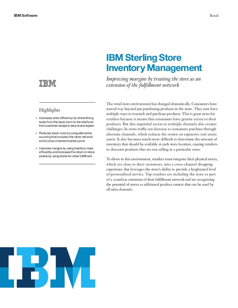 IBM Sterling Store Inventory Management