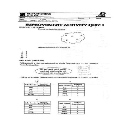 Solution improvement activity quiz 1