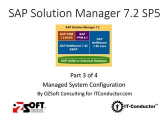 Solution Manager 7.2 SAP Monitoring - Part 3 - Managed System Configuration