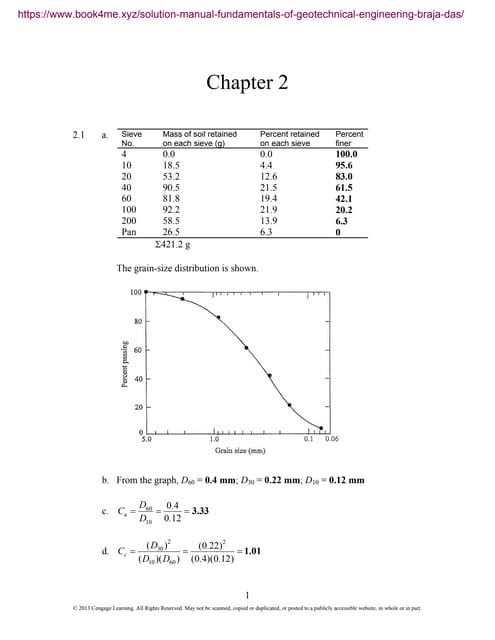 Solution manual for fundamentals of geotechnical engineering 4th edition braja m. das | PDF