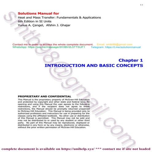 Heat and Mass Transfer 6th Edition, SI Units by Çengel & Ghajar – Solutions f...