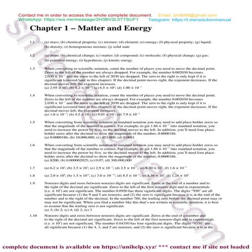 "Solutions for Problems" in Introduction to Chemistry 5th Edition by Bauer an...