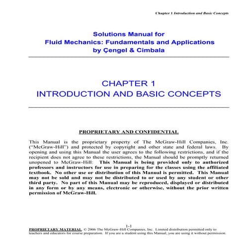 Solution manual of fluid mechanics   fundamentals and applications - cengel [...