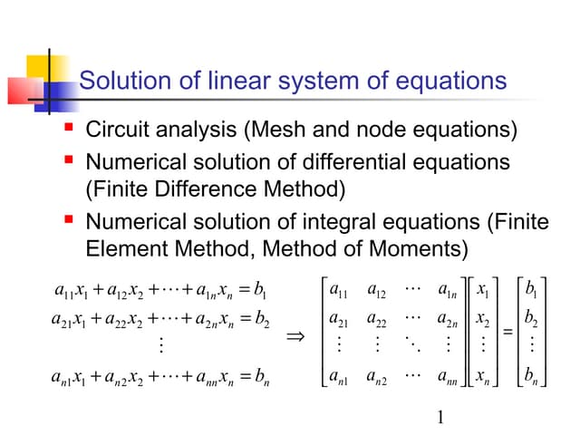 Solving system of linear equations