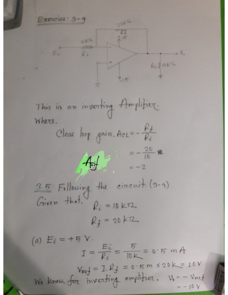 Solution of operational amplifier & linear integrated circuits 6th ed…