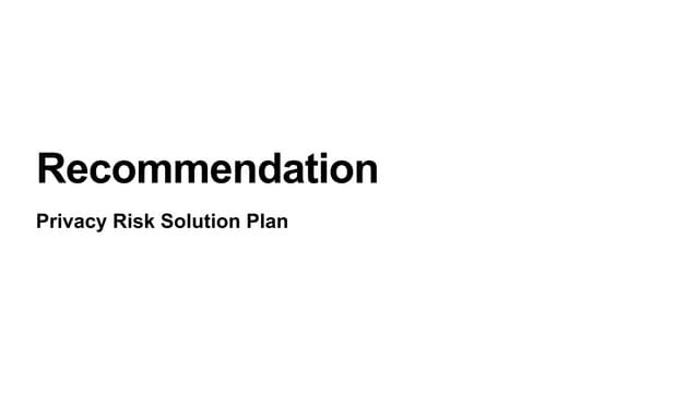 Solution Plan for Risk Mitigation for an Organization
