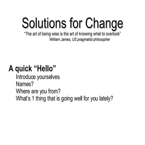 Solutions Focus