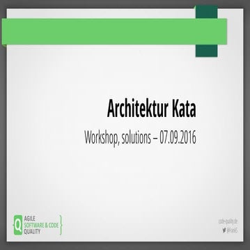 Architektur Kata - Workshop Solutions