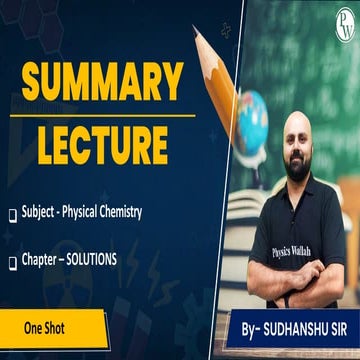 Sulution Chemistry Class12 Notes NCERT .