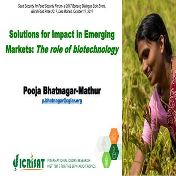 Solutions for Impact in Emerging Markets: The role of biotechnology