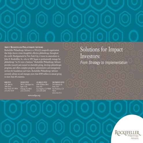 Solutions for Impact Investors