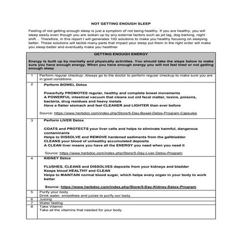 Solutions for not getting enough sleep