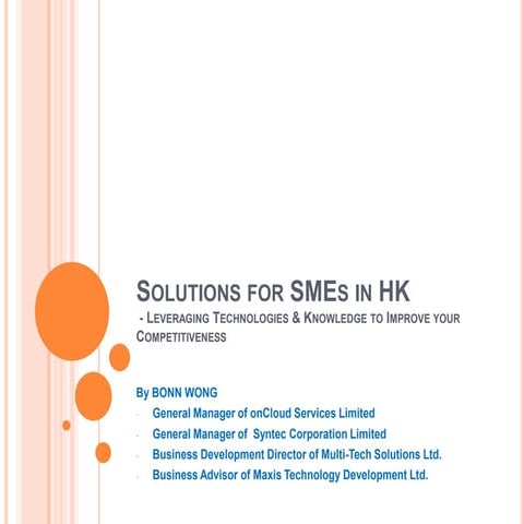 Solutions for SMEs in Hong Kong