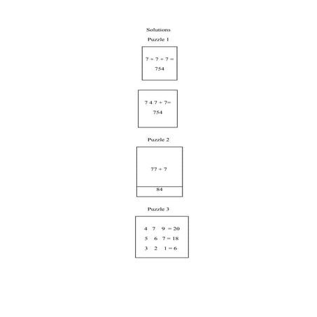 Solutions for the puzzle games | DOCX