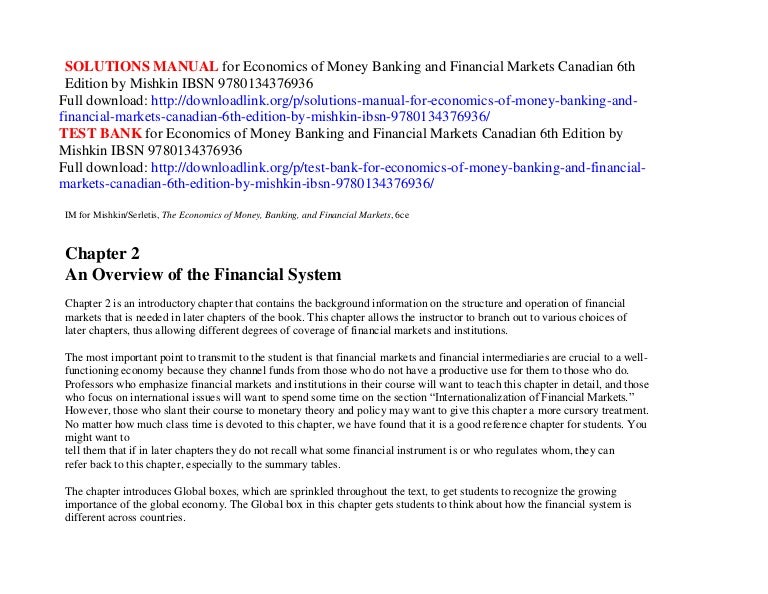 Money Banking and the Canadian Financial System.