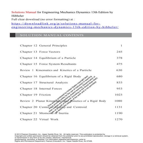 Solutions manual for engineering mechanics dynamics 13th edition by ...