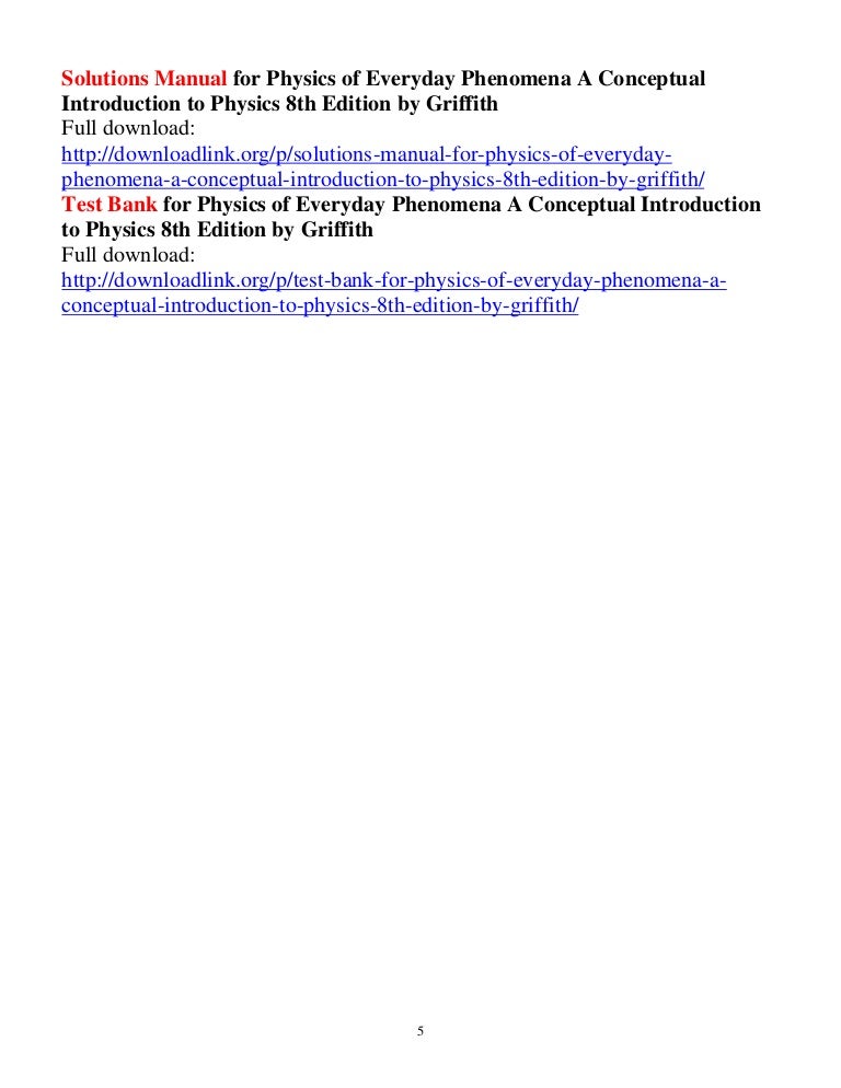 Solutions manual for physics of everyday phenomena a conceptual intro…