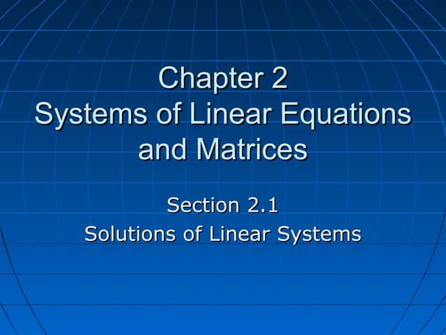 Solutions of linear systems (2.1   old)