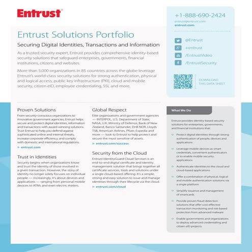 Entrust Solutions Portfolio