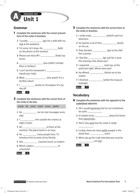 Project 4th Edition Workbook 4 Answer Key | PDF