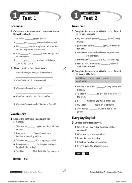 Project 4th Edition Workbook 4 Answer Key | PDF