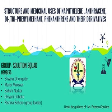 POLYNUCLEAR HYDROCARBON : STRUCTURE AND USES OF NAPHTHELENE, ANTHRACENE,DI-PH...