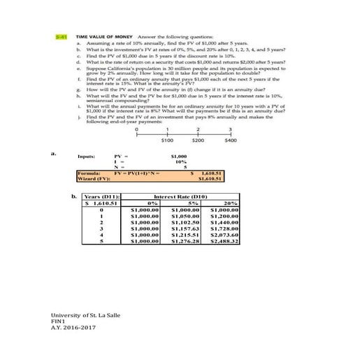 Solutions to Problem 5-41 (Brigham)