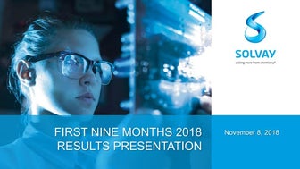 Solvay 9 months 2018 results - Presentation