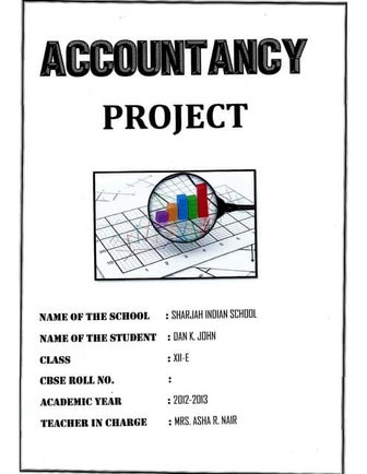 Solved Cbse Class 12 Accountancy Full Project(Comprehensive Project, Ratio An...