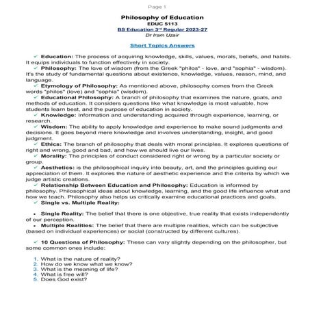 (Solved Notes ) Educational Philosophy  BS 3rd (R).pdf