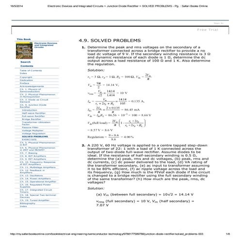 Solved problems  on rectifiers