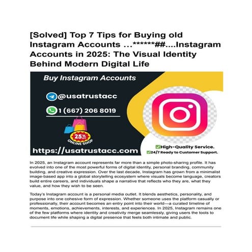 [Solved] Top 7 Tips for Buying old Instagram Accounts ....pdf