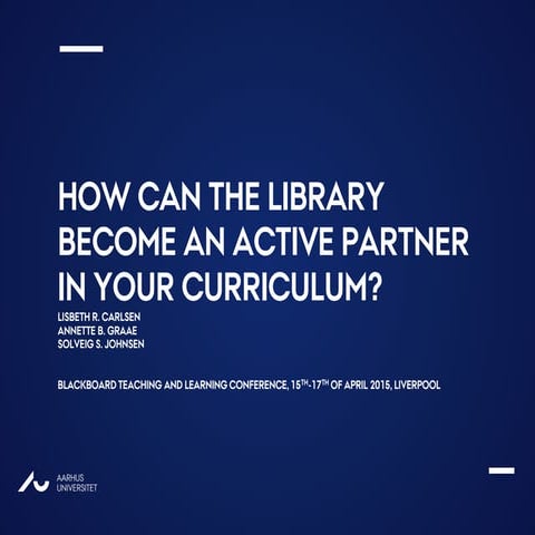 How can the library become an active partner in your curriculum?