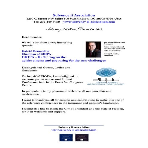 Solvency II and IRRD: Charting the Future of EU Insurance Regulation | PDF
