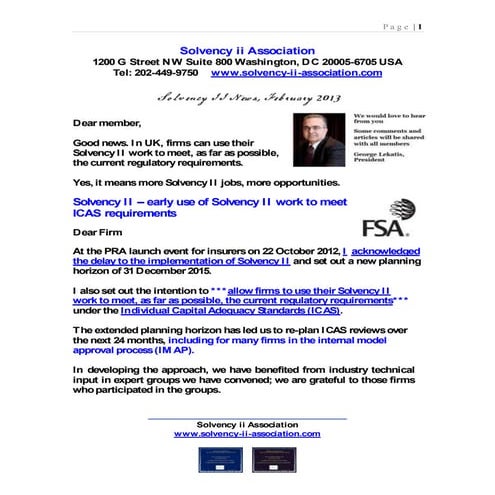 Solvency ii News February 2013