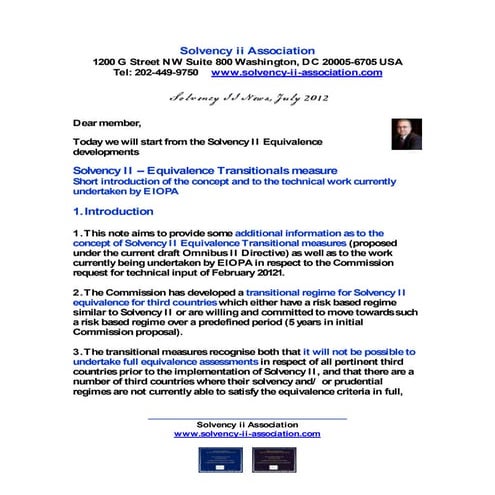 Solvency ii News July 2012