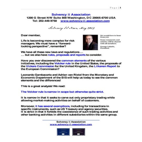 Solvency ii News May 2013