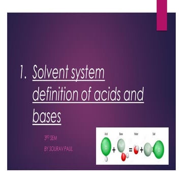 Solvent system definition of acids and bases