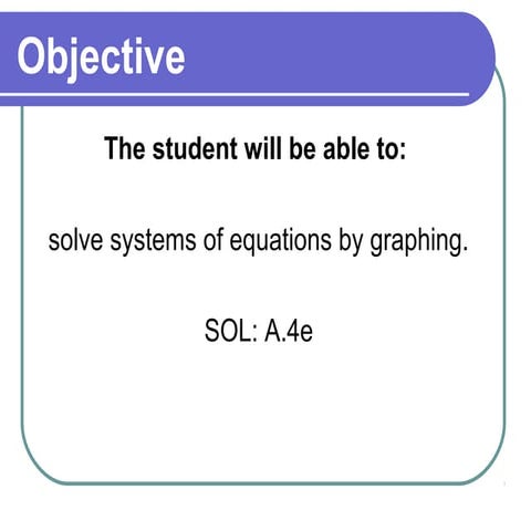 Solving system of Equations by Graphing 