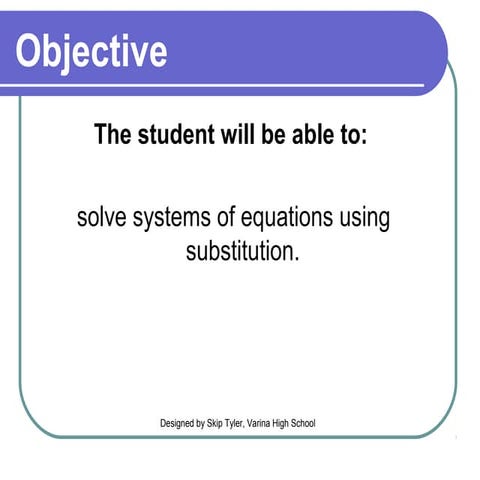 Solving systems of equations by substitution