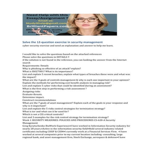 Solve the exercise in security management.pdf