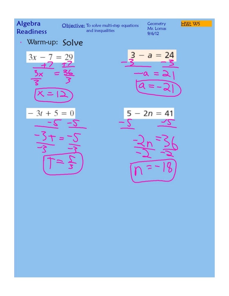 Solving Multi Step Equations And Inequalities.pdf