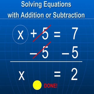 Solving One Step Equations
