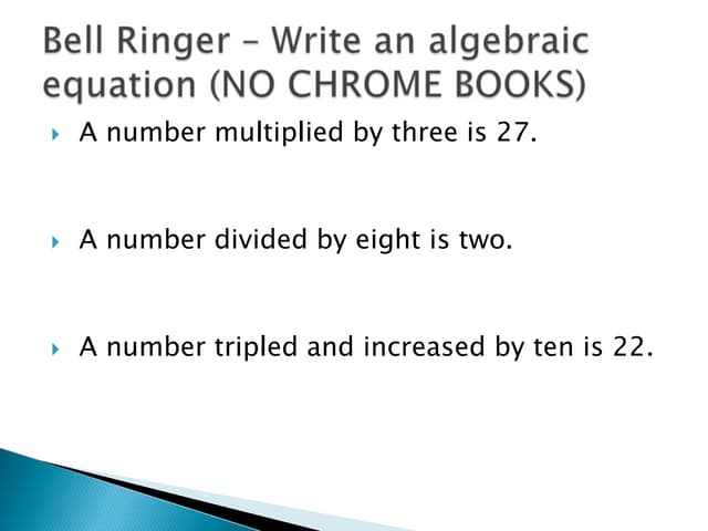 Solving 2 step equations