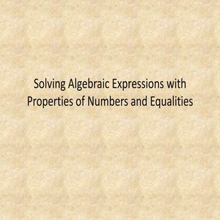 Solving Algebraic Expressions with ...