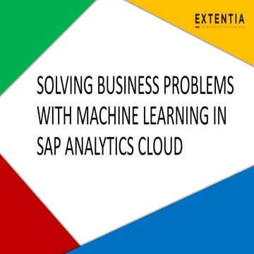 Solving Business Problems with Machine Learning in SAP Analytics Cloud